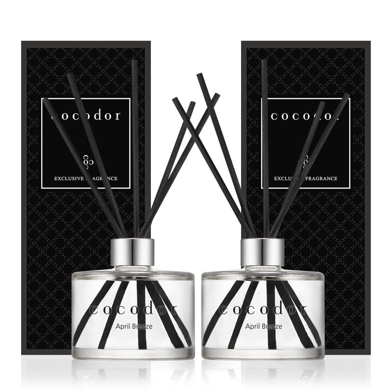 COCODOR Signature Reed Diffuser Set/April Breeze / 6.7oz /2 Pack/Home Fragrance Diffuser, Oil Scent Diffuser for Bathroom Shelf Decor - Image 1